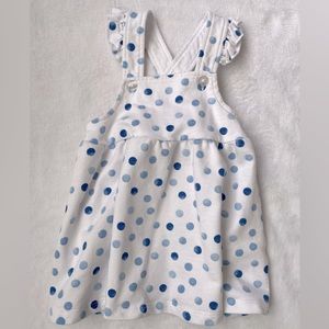 First Impressions Blue Polka Dot Jumper Dress 18 months